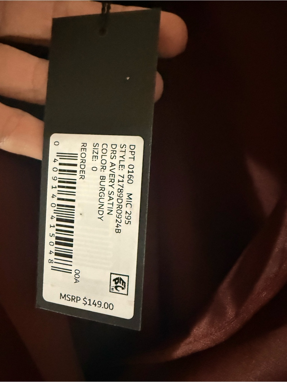 Gianni Bini Satin Wrap dress in Burgundy - Picture 5 of 5